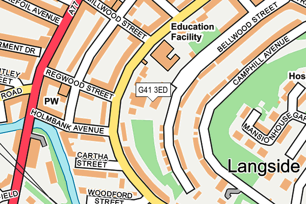 G41 3ED map - OS OpenMap – Local (Ordnance Survey)