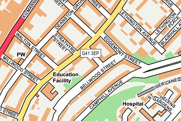 G41 3EP map - OS OpenMap – Local (Ordnance Survey)