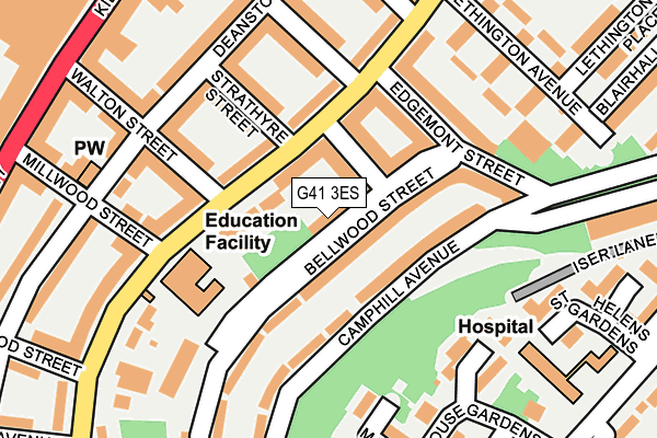 G41 3ES map - OS OpenMap – Local (Ordnance Survey)
