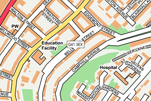 G41 3EX map - OS OpenMap – Local (Ordnance Survey)