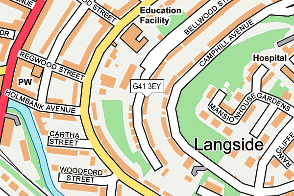 G41 3EY map - OS OpenMap – Local (Ordnance Survey)