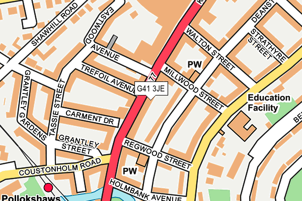 G41 3JE map - OS OpenMap – Local (Ordnance Survey)