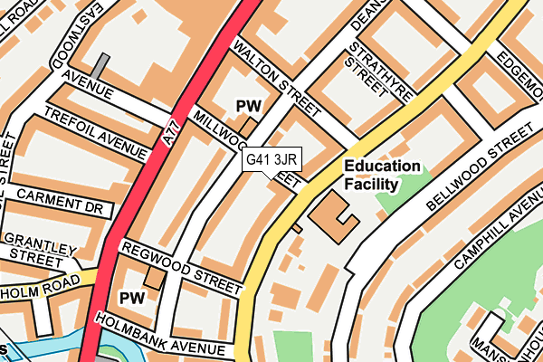 G41 3JR map - OS OpenMap – Local (Ordnance Survey)