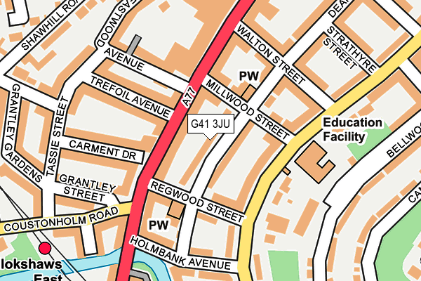 G41 3JU map - OS OpenMap – Local (Ordnance Survey)