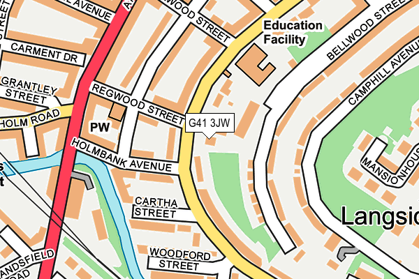 G41 3JW map - OS OpenMap – Local (Ordnance Survey)