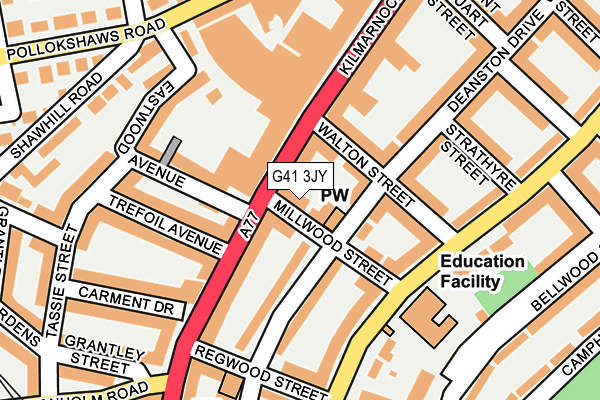 G41 3JY map - OS OpenMap – Local (Ordnance Survey)