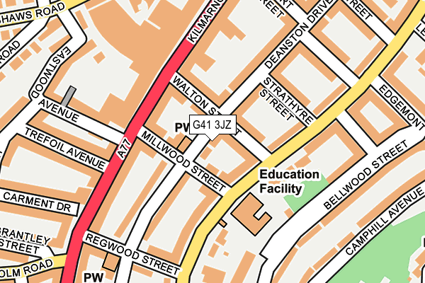 G41 3JZ map - OS OpenMap – Local (Ordnance Survey)