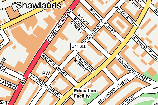 G41 3LL map - OS OpenMap – Local (Ordnance Survey)