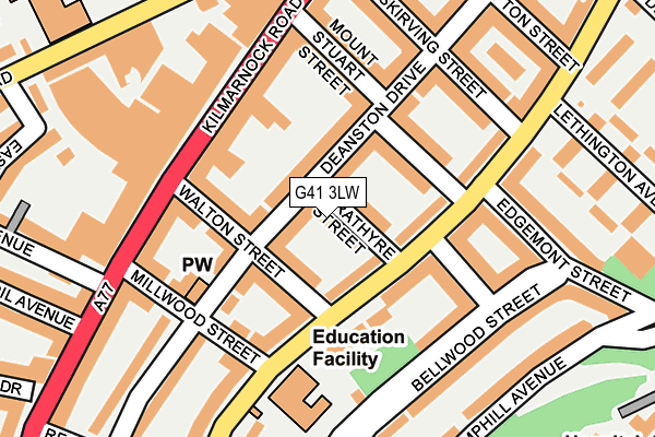 G41 3LW map - OS OpenMap – Local (Ordnance Survey)