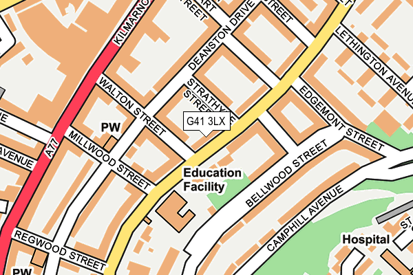 G41 3LX map - OS OpenMap – Local (Ordnance Survey)