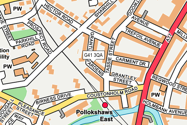 G41 3QA map - OS OpenMap – Local (Ordnance Survey)