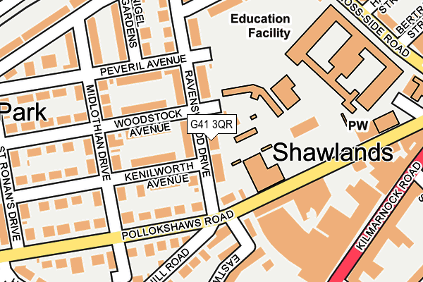 G41 3QR map - OS OpenMap – Local (Ordnance Survey)