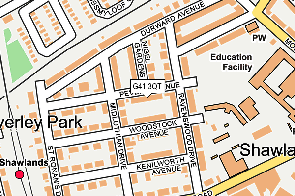 G41 3QT map - OS OpenMap – Local (Ordnance Survey)