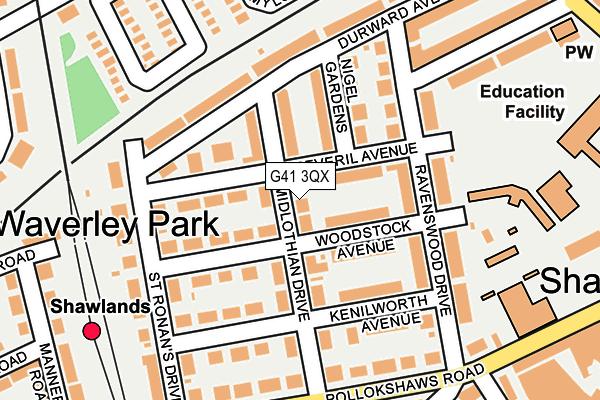 G41 3QX map - OS OpenMap – Local (Ordnance Survey)