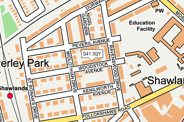 G41 3QY map - OS OpenMap – Local (Ordnance Survey)