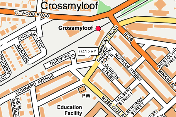 G41 3RY map - OS OpenMap – Local (Ordnance Survey)