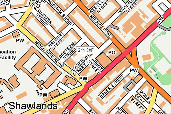 G41 3XF map - OS OpenMap – Local (Ordnance Survey)