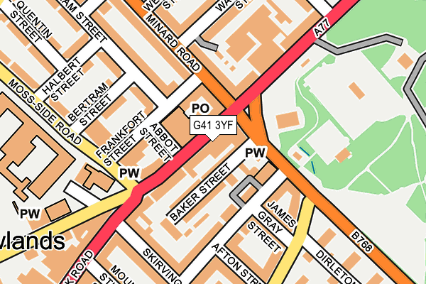 G41 3YF map - OS OpenMap – Local (Ordnance Survey)