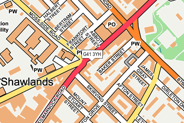 G41 3YH map - OS OpenMap – Local (Ordnance Survey)