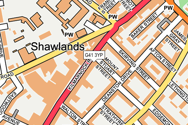 G41 3YP map - OS OpenMap – Local (Ordnance Survey)