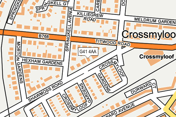 G41 4AA map - OS OpenMap – Local (Ordnance Survey)