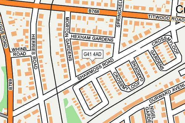 G41 4AD map - OS OpenMap – Local (Ordnance Survey)
