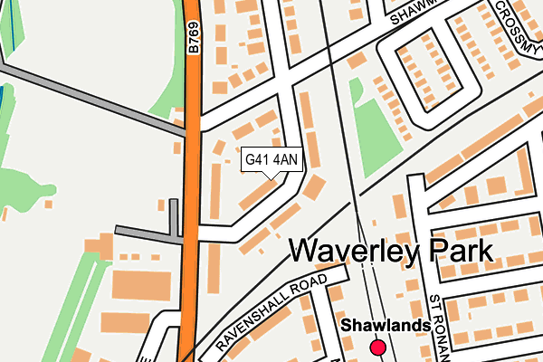 G41 4AN map - OS OpenMap – Local (Ordnance Survey)