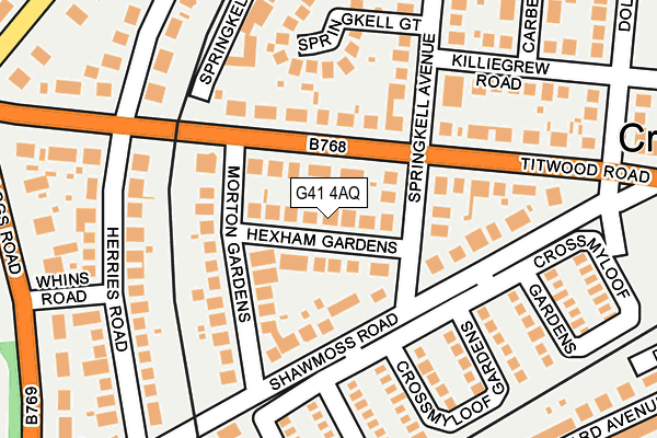 G41 4AQ map - OS OpenMap – Local (Ordnance Survey)