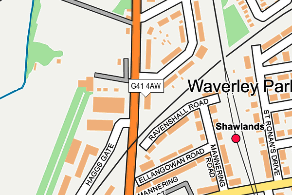 G41 4AW map - OS OpenMap – Local (Ordnance Survey)