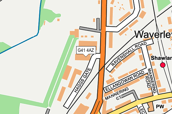 G41 4AZ map - OS OpenMap – Local (Ordnance Survey)