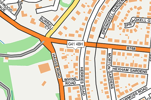 G41 4BH map - OS OpenMap – Local (Ordnance Survey)