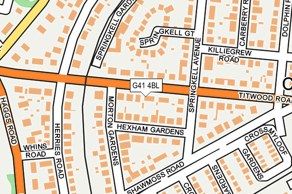 G41 4BL map - OS OpenMap – Local (Ordnance Survey)