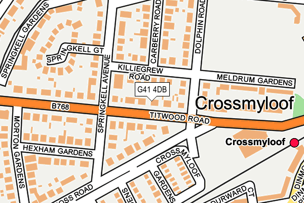 G41 4DB map - OS OpenMap – Local (Ordnance Survey)