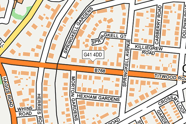 G41 4DD map - OS OpenMap – Local (Ordnance Survey)