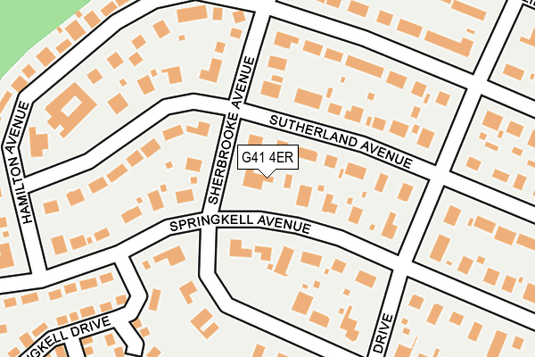 G41 4ER map - OS OpenMap – Local (Ordnance Survey)