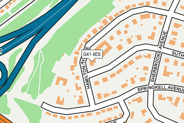 G41 4ES map - OS OpenMap – Local (Ordnance Survey)
