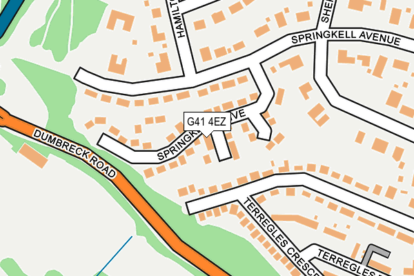 G41 4EZ map - OS OpenMap – Local (Ordnance Survey)