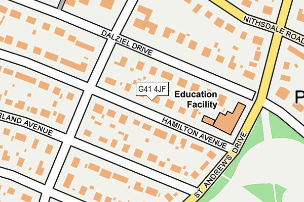 G41 4JF map - OS OpenMap – Local (Ordnance Survey)