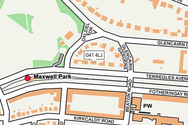 G41 4LJ map - OS OpenMap – Local (Ordnance Survey)