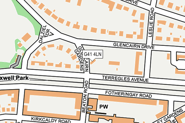 G41 4LN map - OS OpenMap – Local (Ordnance Survey)