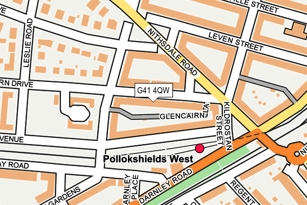 G41 4QW map - OS OpenMap – Local (Ordnance Survey)
