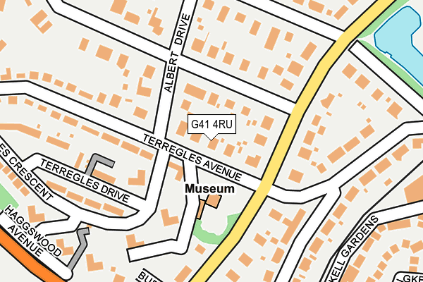 G41 4RU map - OS OpenMap – Local (Ordnance Survey)