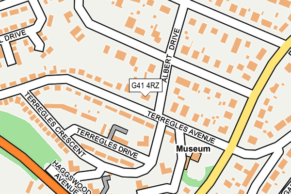 G41 4RZ map - OS OpenMap – Local (Ordnance Survey)