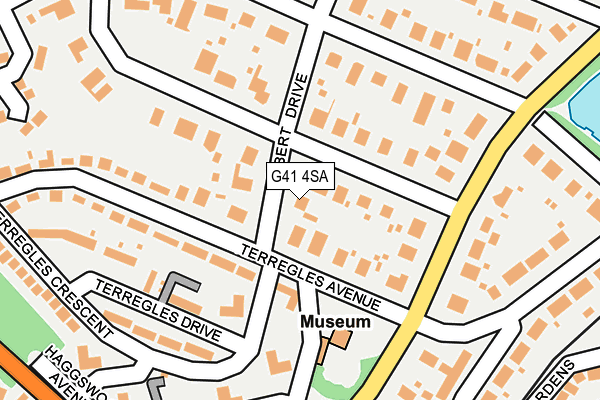 G41 4SA map - OS OpenMap – Local (Ordnance Survey)