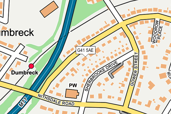 G41 5AE map - OS OpenMap – Local (Ordnance Survey)