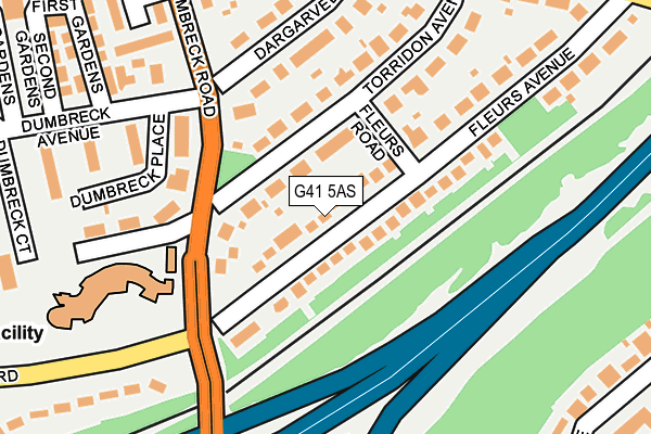 G41 5AS map - OS OpenMap – Local (Ordnance Survey)