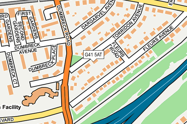 G41 5AT map - OS OpenMap – Local (Ordnance Survey)