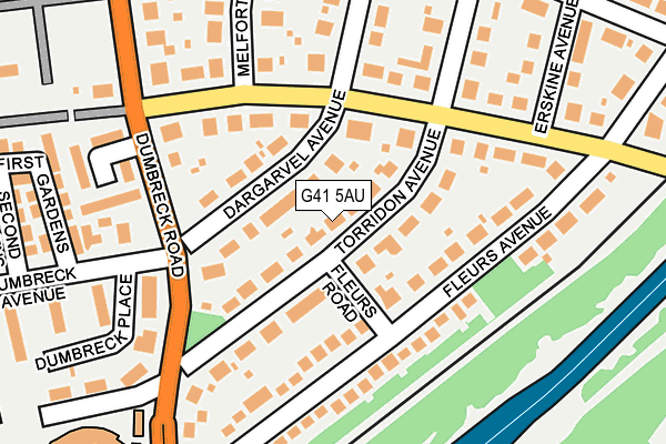 G41 5AU map - OS OpenMap – Local (Ordnance Survey)