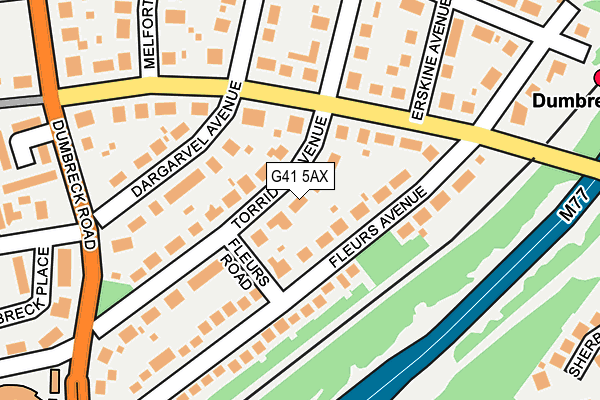 G41 5AX map - OS OpenMap – Local (Ordnance Survey)