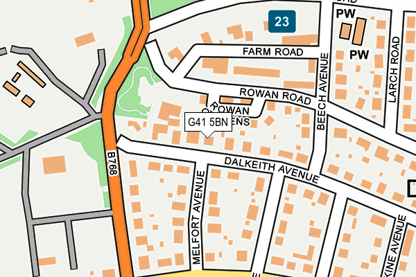 G41 5BN map - OS OpenMap – Local (Ordnance Survey)